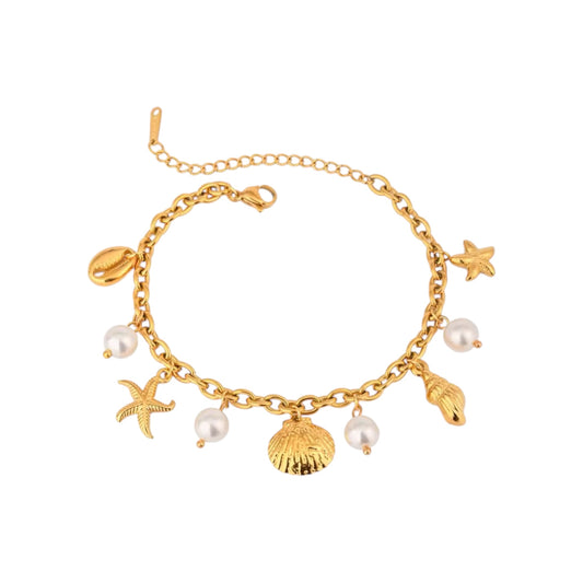 Ariel Pearla Charm Bracelet -18K