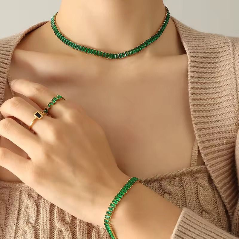 Emerald Baguette Tennis Bracelet
