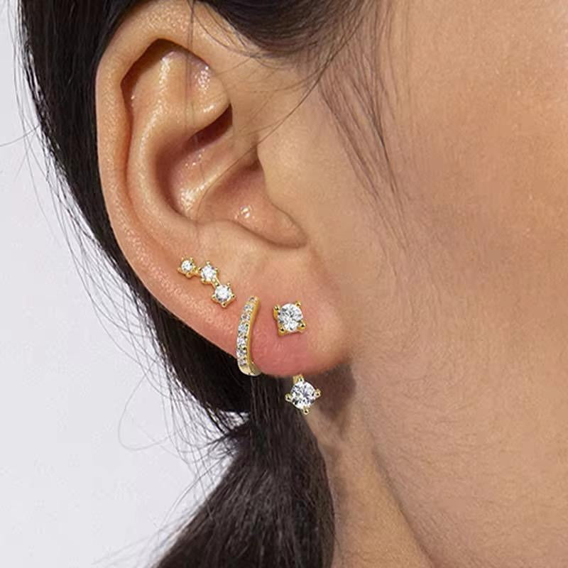 Galaxy Gleam Studs & Hoops Set -Set Of Three