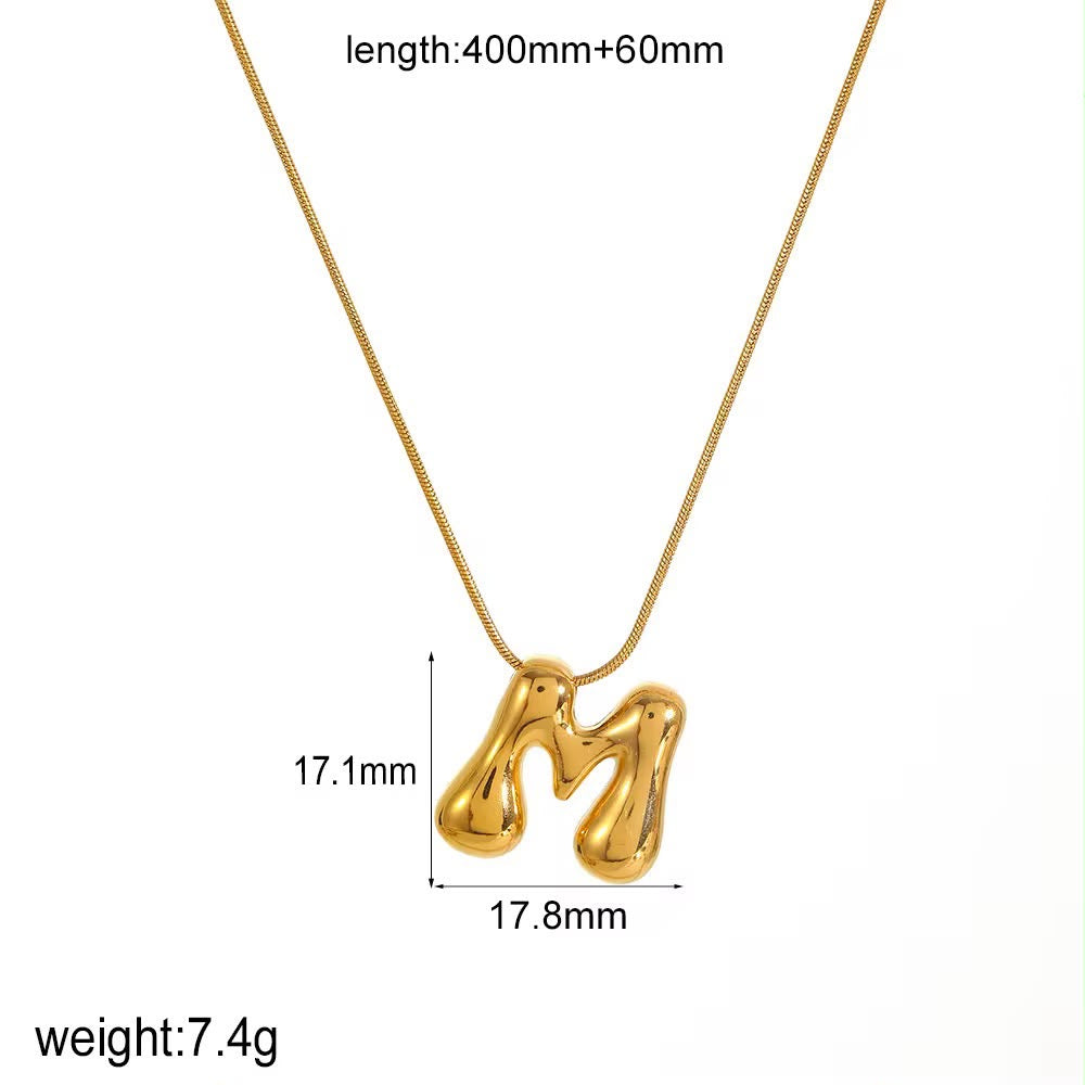 Bubble Initial Necklace