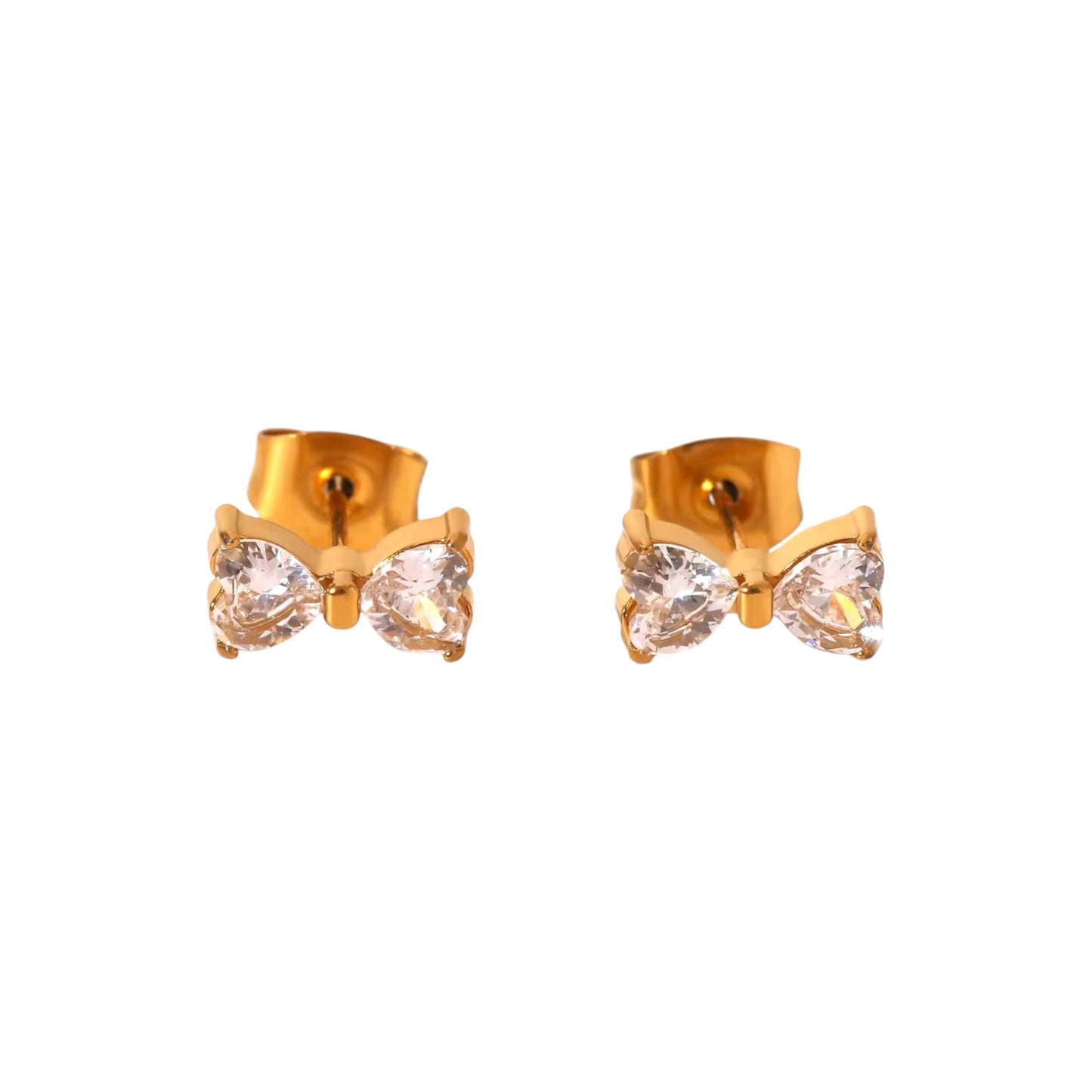 Dainty Crsytal Bow Studs