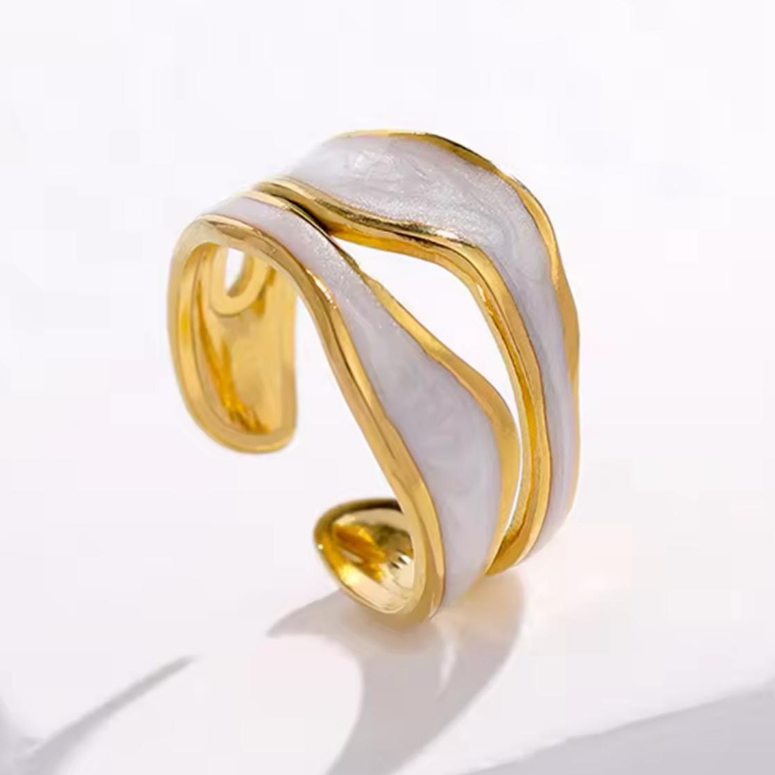 Shell Shine Ring -18K