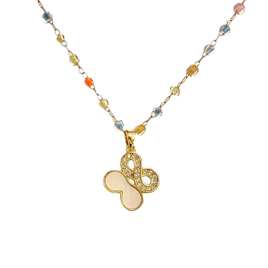 Winged Infinity Multi Beaded Necklace