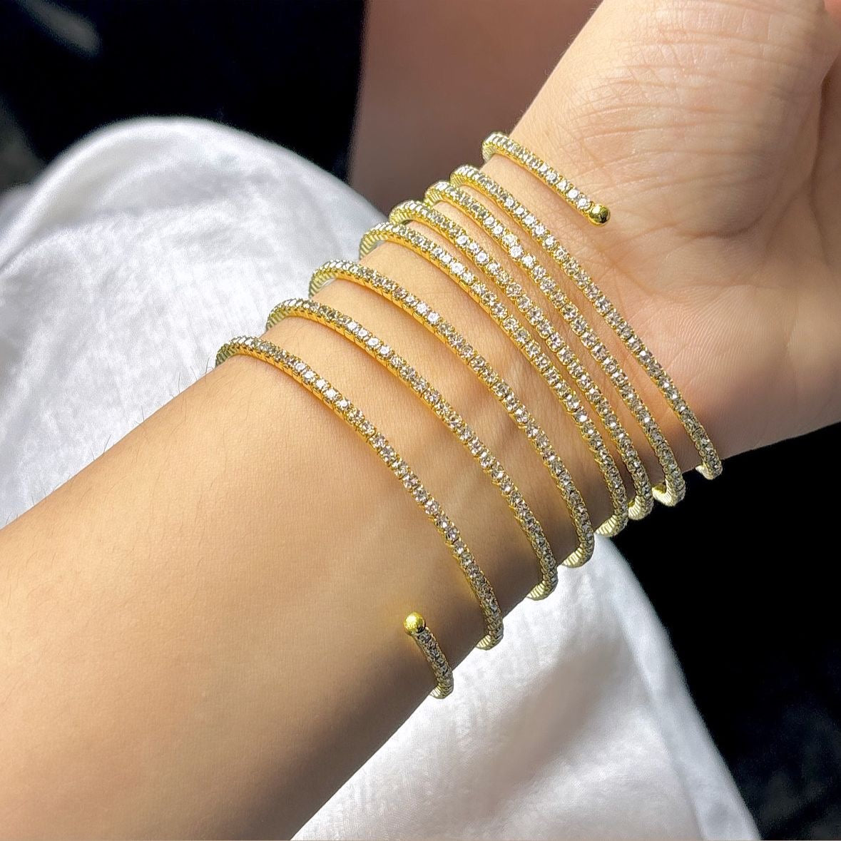 Glitz Spiral Layered Bracelet