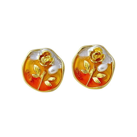 Enchanted Rose Studs -Marygold