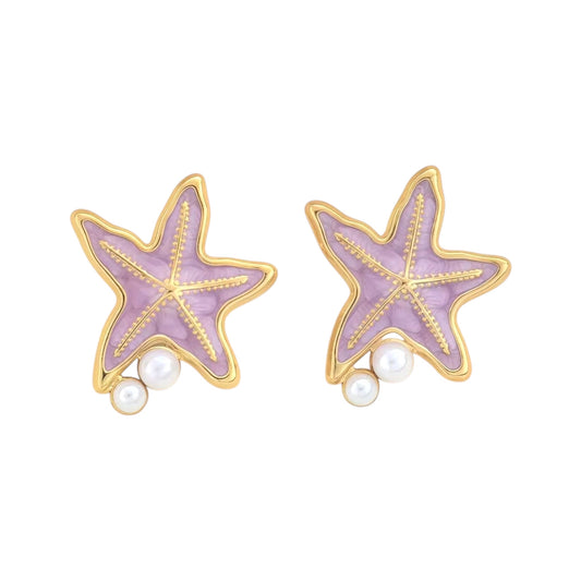 Ocean Star Studs -Lilac