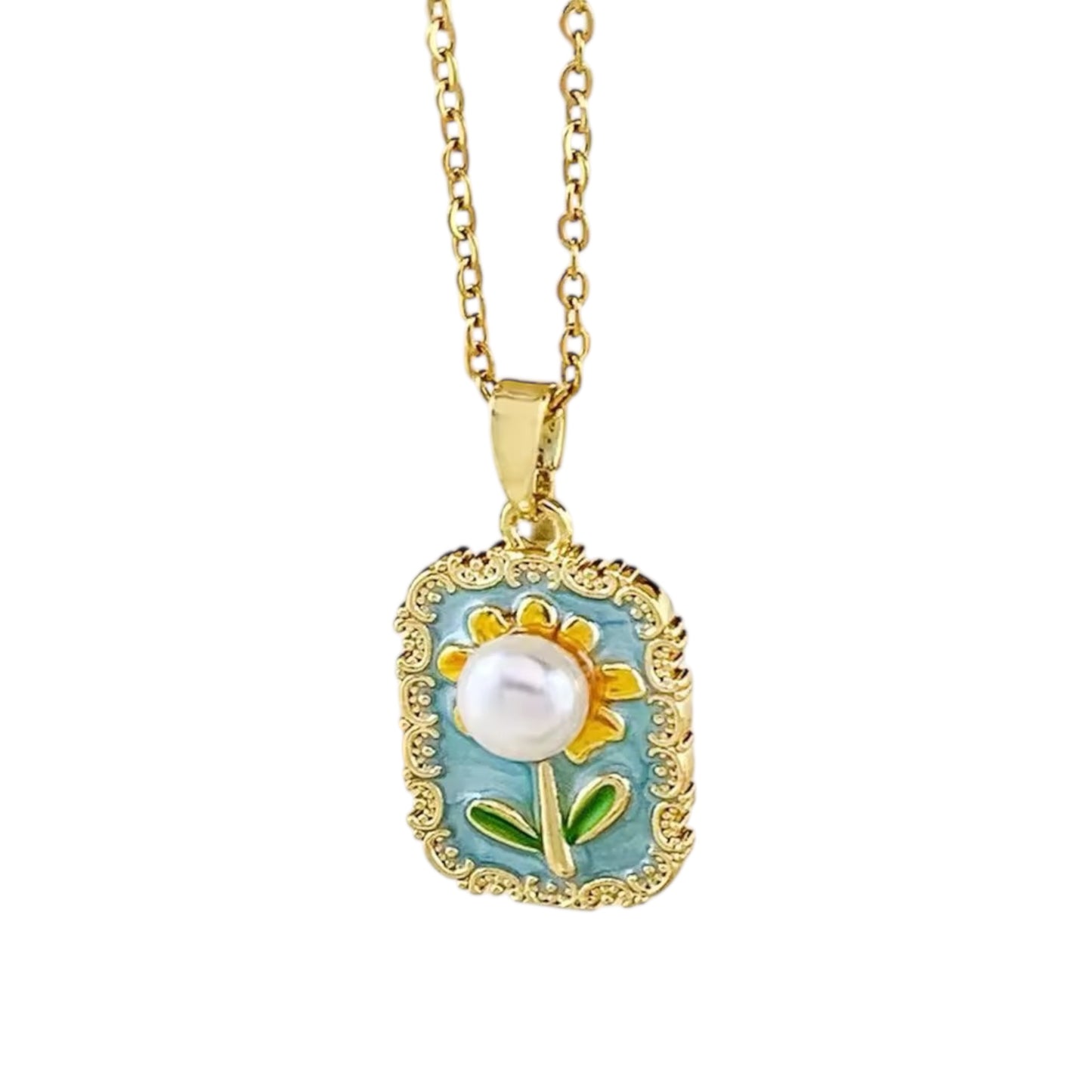 Sea Breez Flora Necklace -Hand Painted