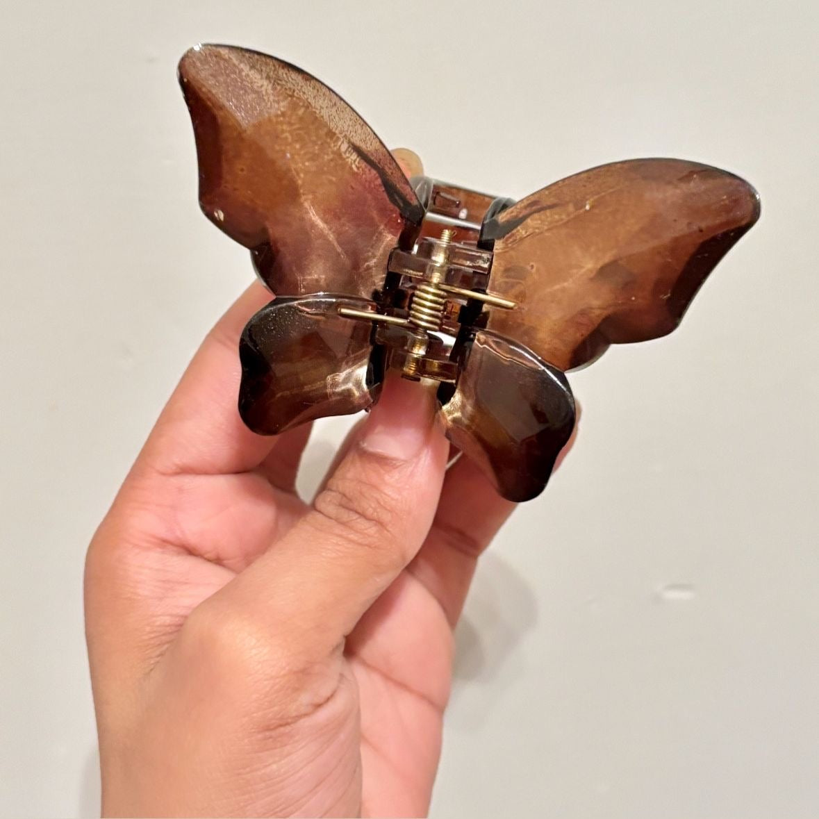 Auburn-Crystal Butterfly Claw Clip