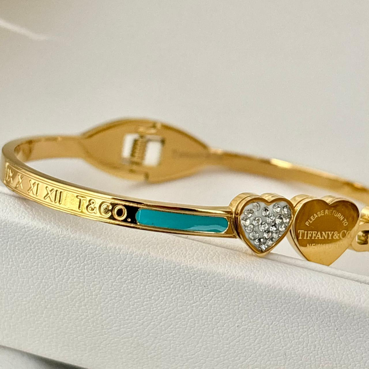 Turquoise Zircon Heart Roman Bracelet