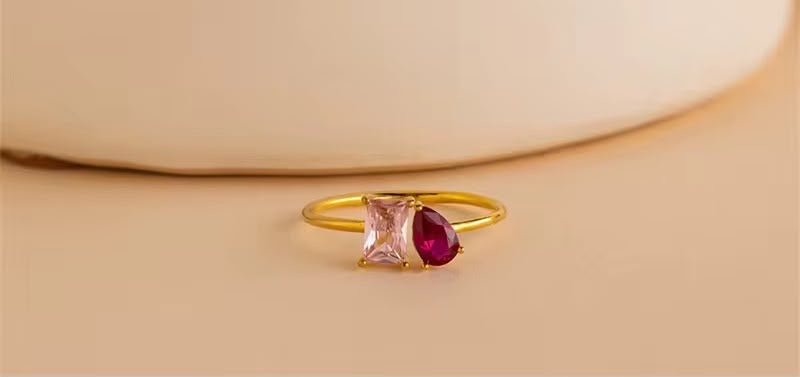 Berry Blush Toi Et Moi Ring -Adjustable