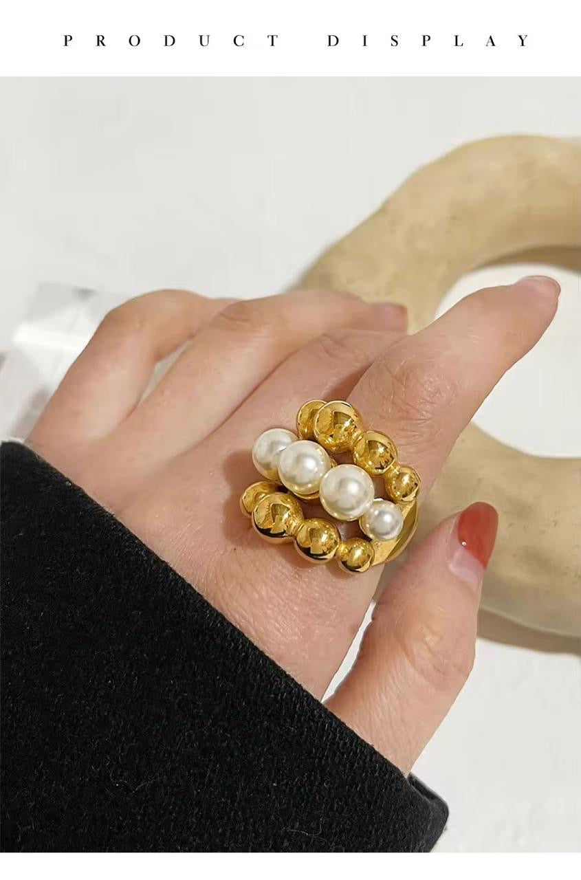 Pearly Affair Stacked Ring