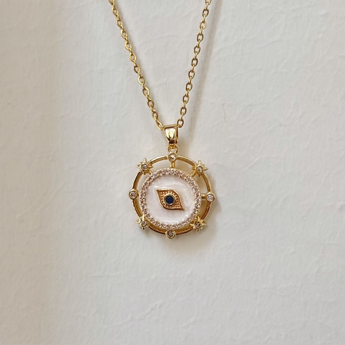 Eye Fidget Zircon Necklace -18K