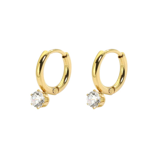 Cherie Cz Drop Hoops -18K