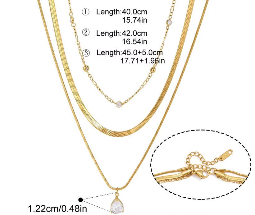 Elise Tri Layer Necklace Set