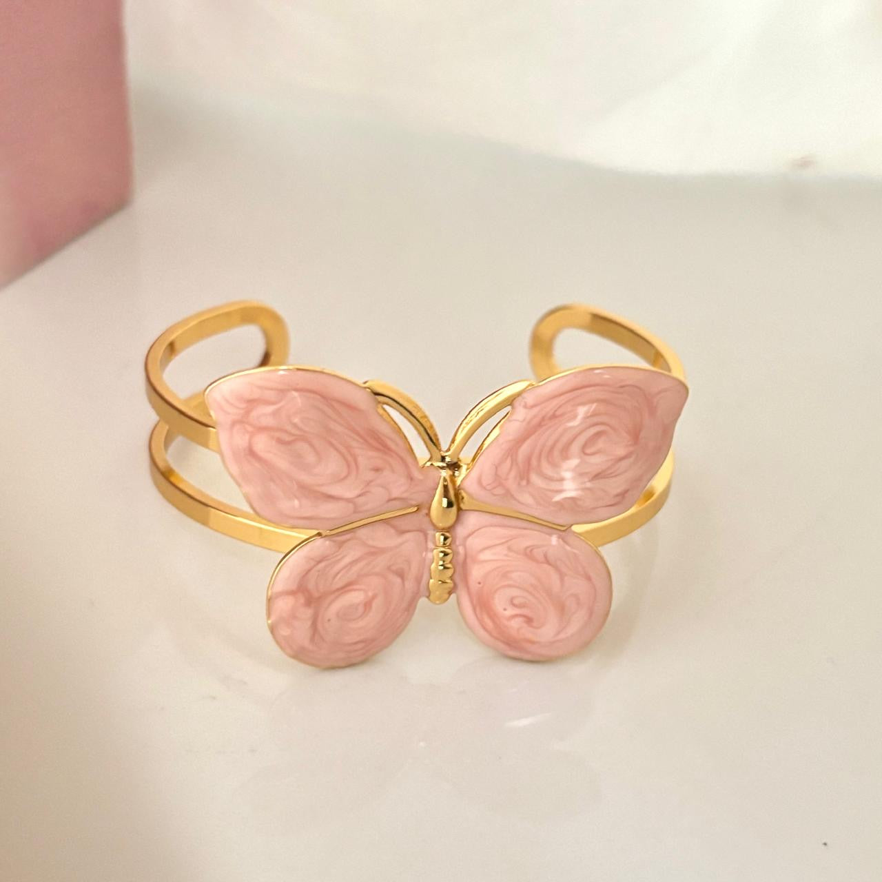 Pastel Butterfly Cuff -Baby Pink