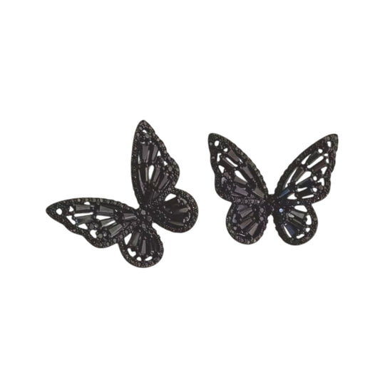 Luxe Black Zirconium Flutter Studs