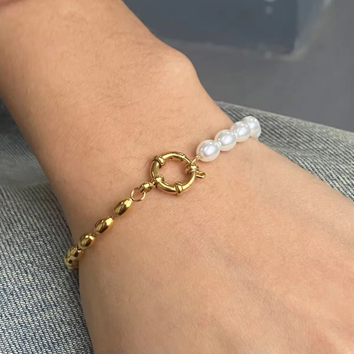 Perle X Gold Beaded Bracelet