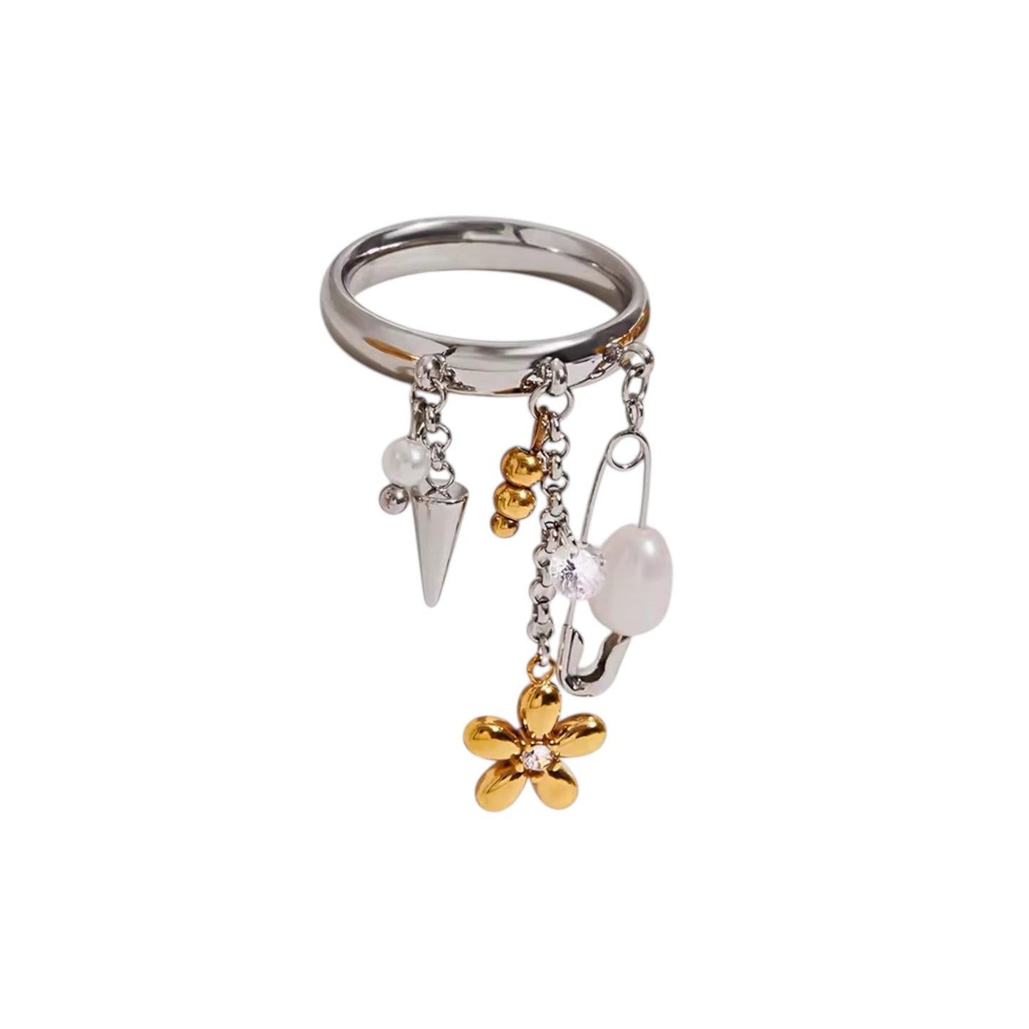 Tracy Charm Ring -Mixed Metal