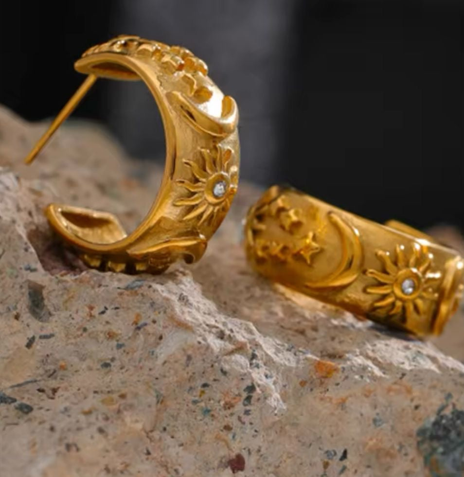 Celeste Gold Hoops -18K