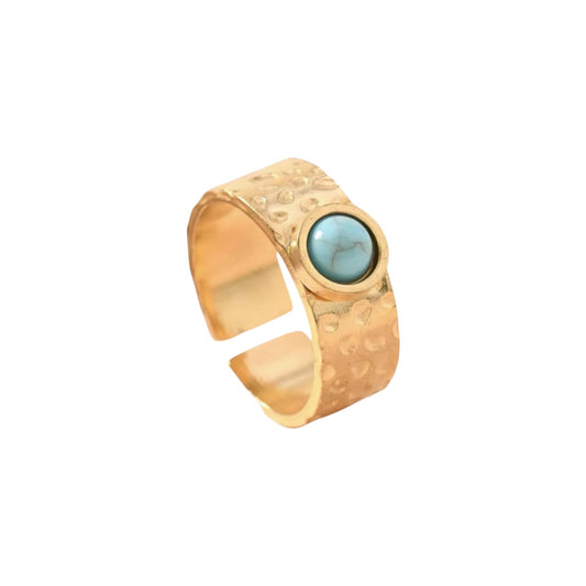Turquoise Hammered Ring