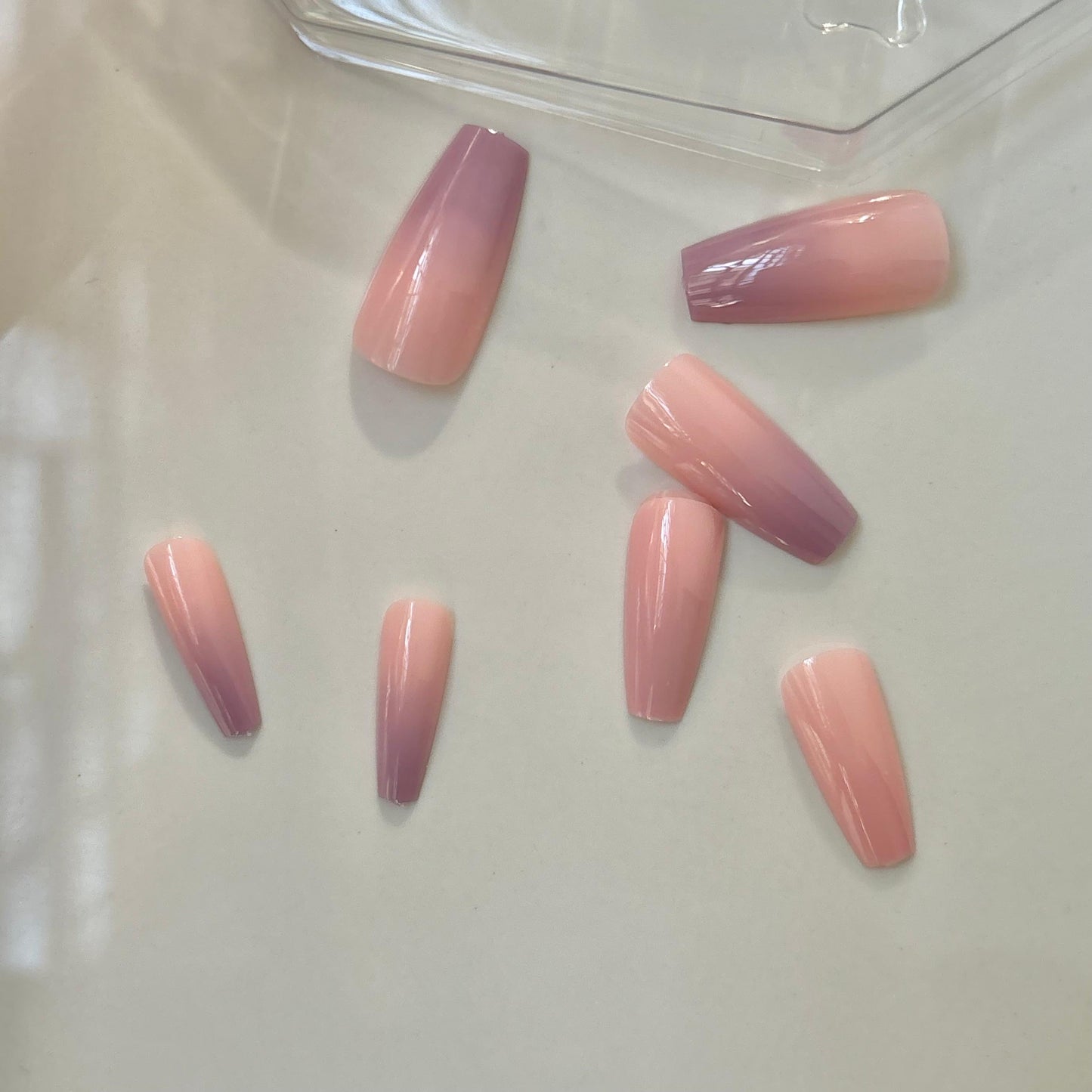 Pink X Lilac Ombre Bling Rhinestone Press On Nails