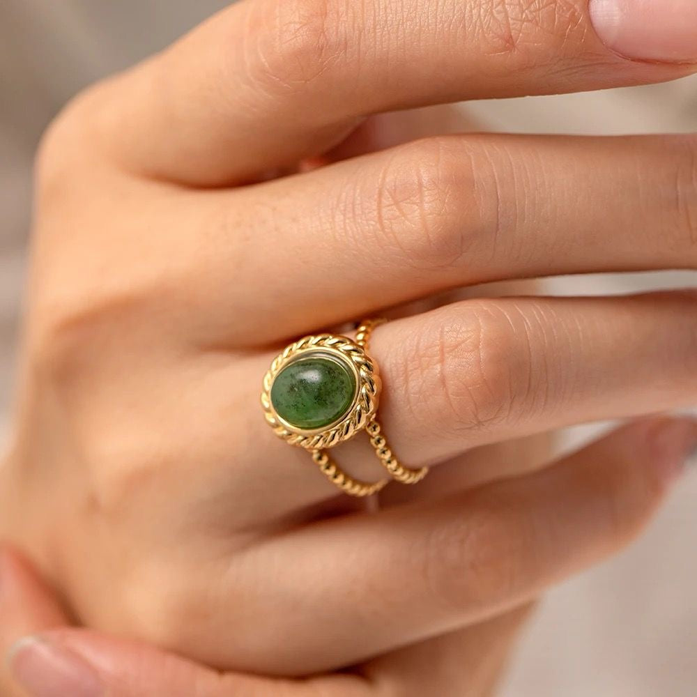 Jade Ring -18K