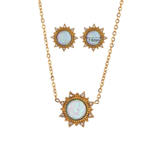 Luminous Opal Set (Necklace + Studs)