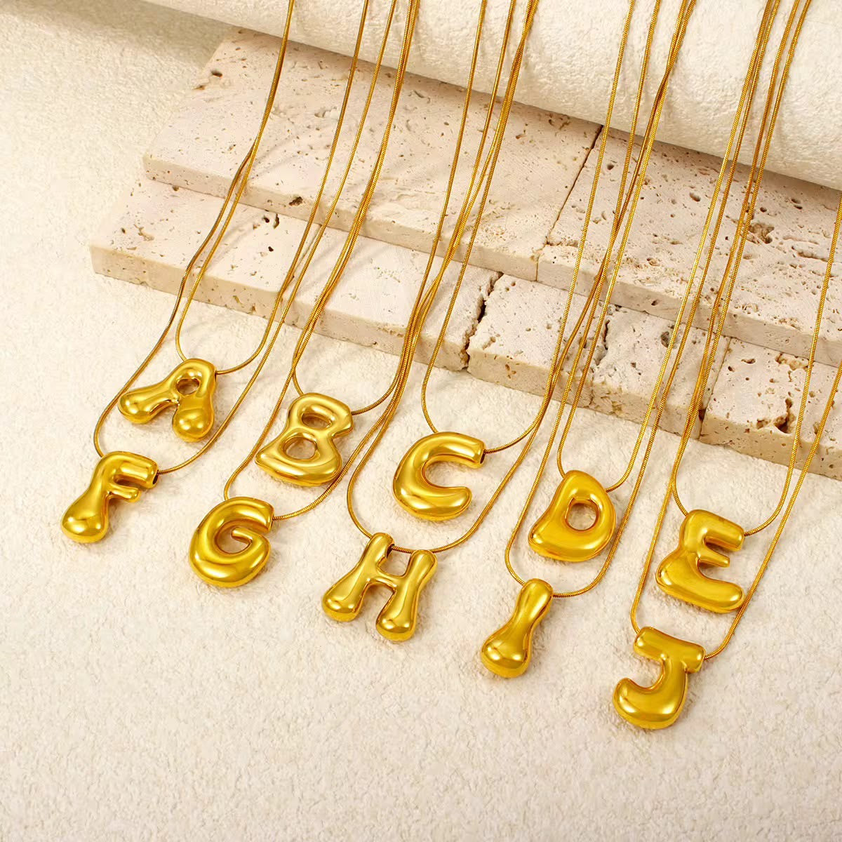 Bubble Initial Necklace