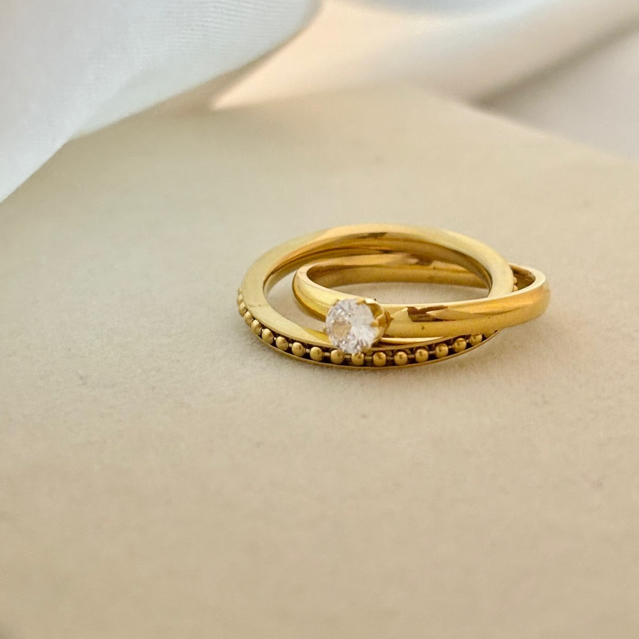 Interwind Solitaire Ring
