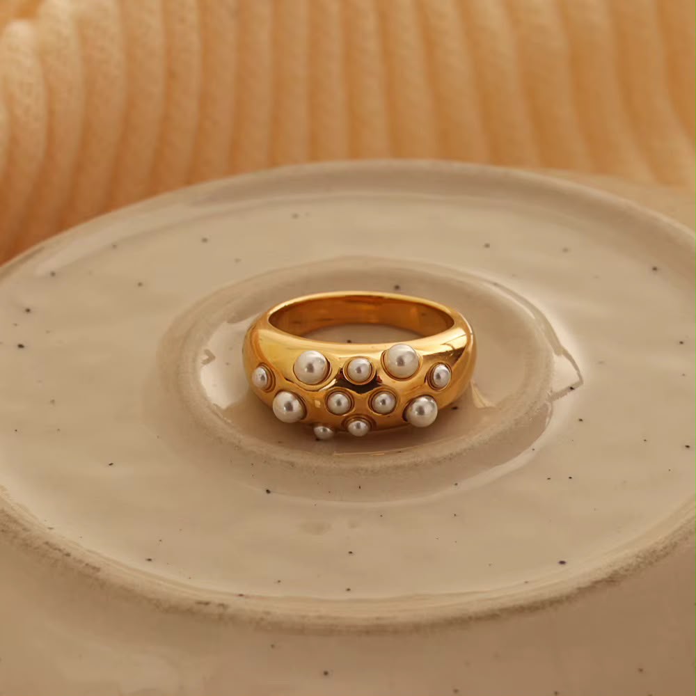 Pearl Dome Ring -Adjustable