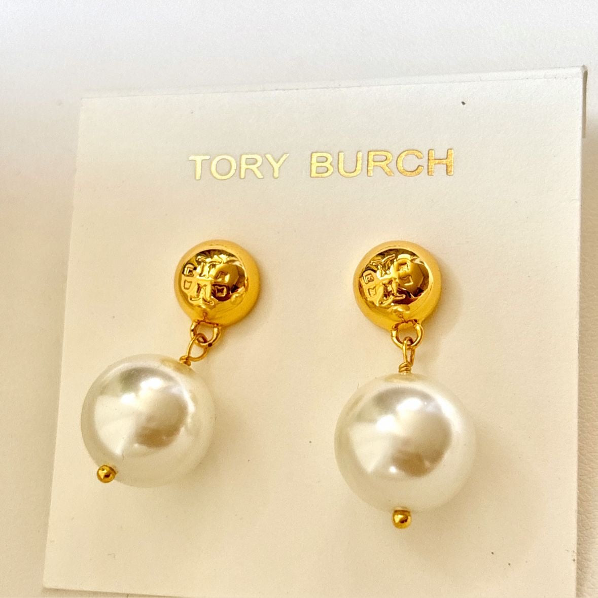 Kira Gold Big Pearl Drop Studs -22K