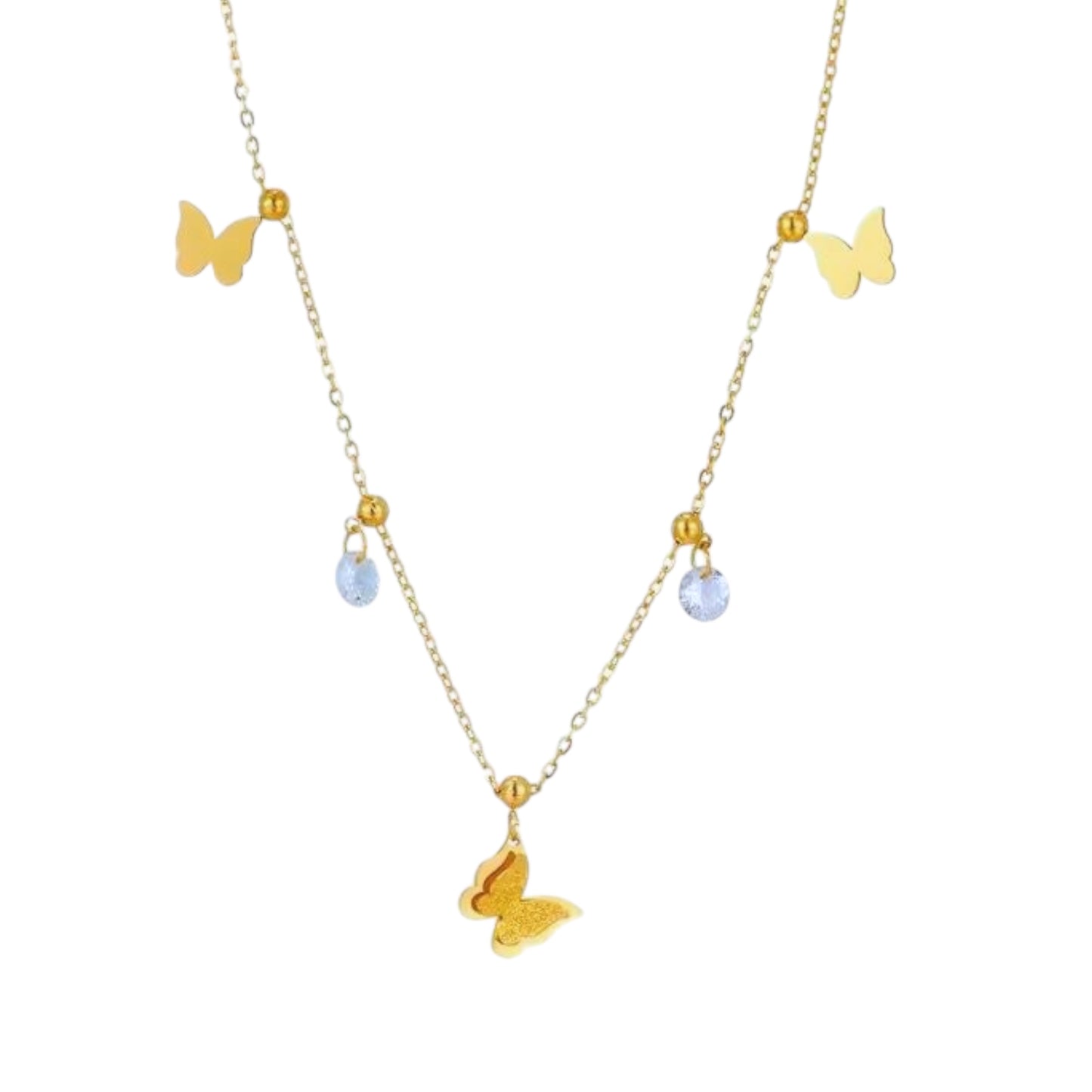 Frosted Flutter Charm Necklace