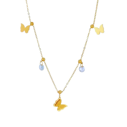 Frosted Flutter Charm Necklace