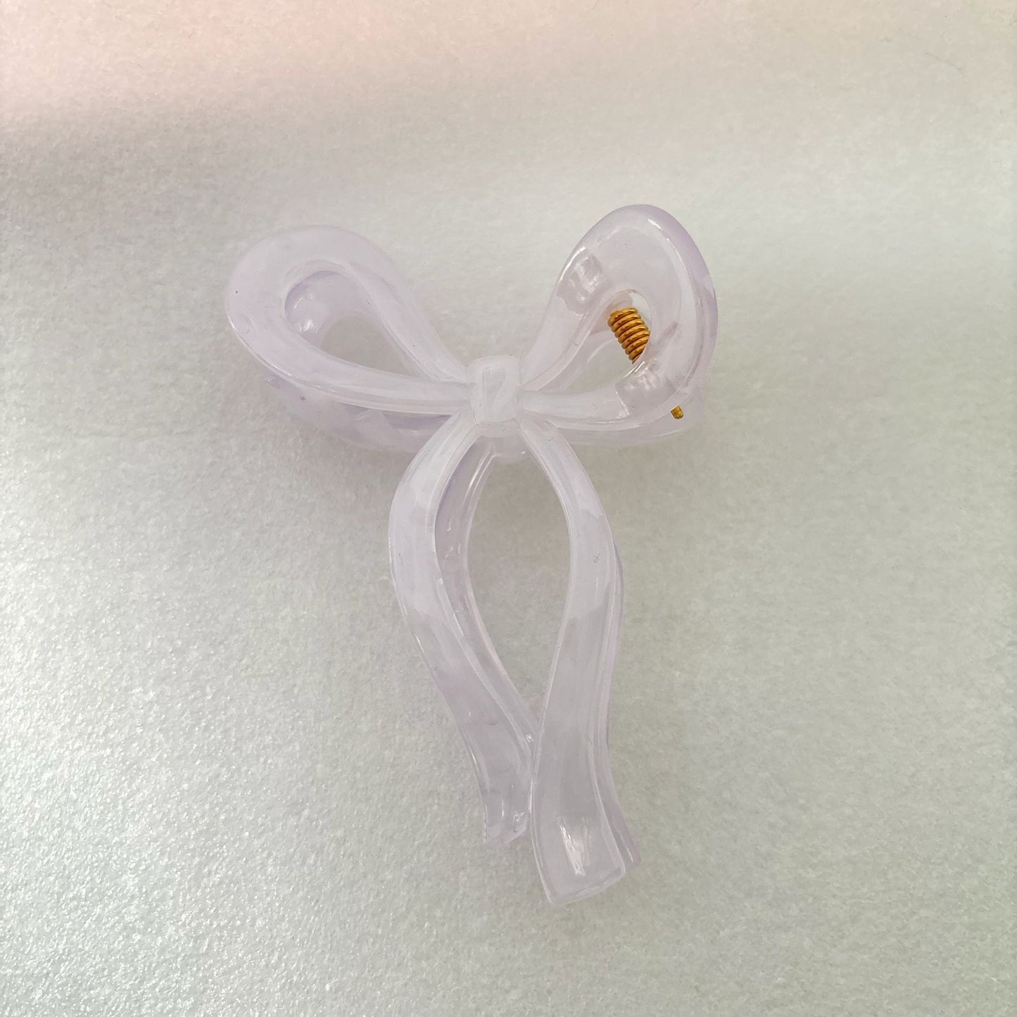 Marble Pastel Bow Claw Clip -Lilac