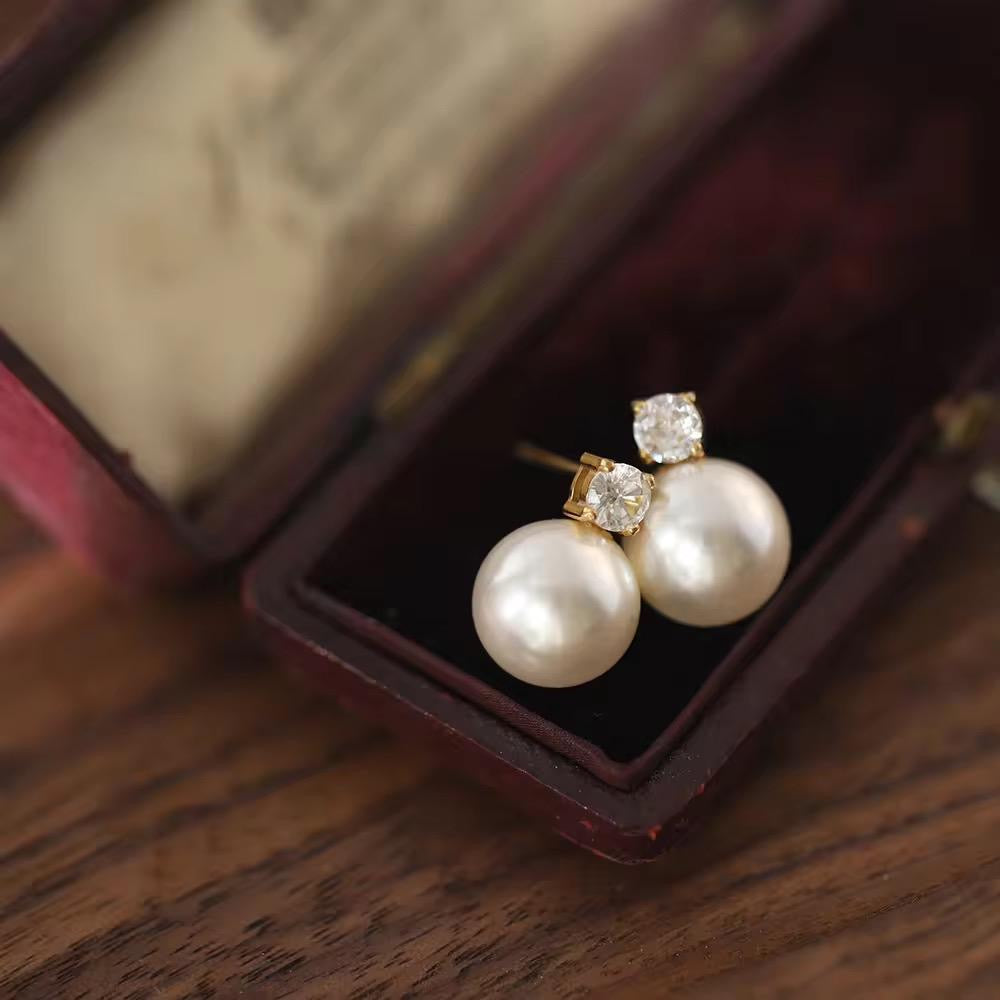 Bling Pearl Studs