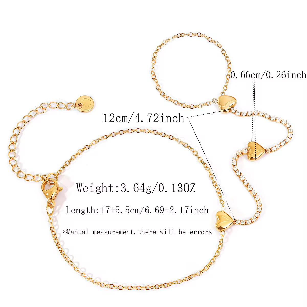 Glitz Heart Hand Chain