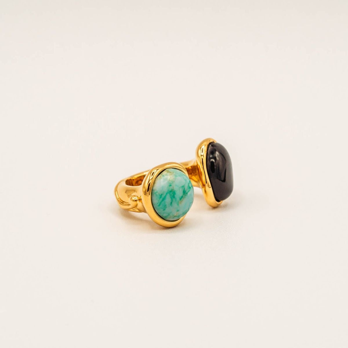 PURE- Dual Stone Ring -18K