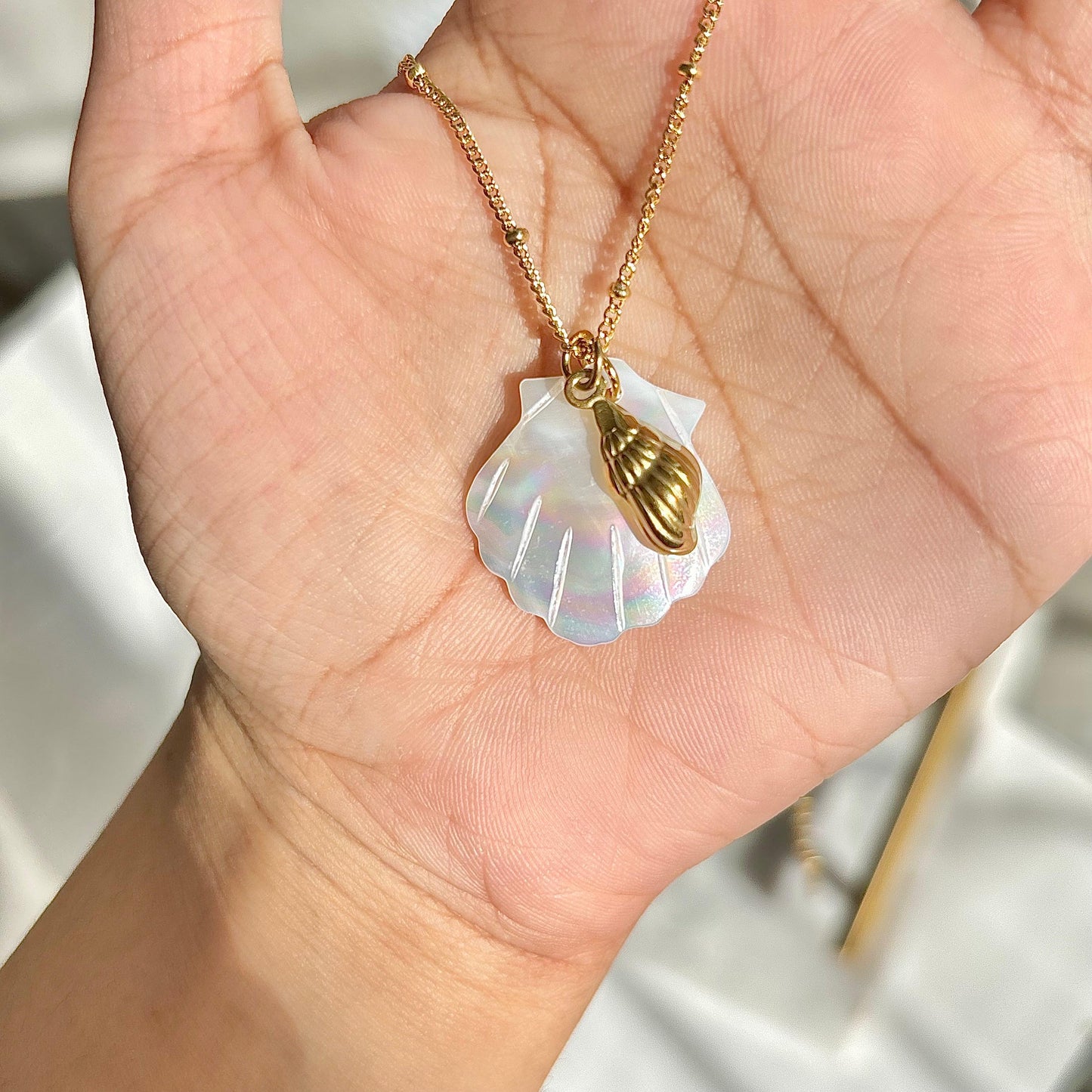 Ocean Whisper Charm Necklace