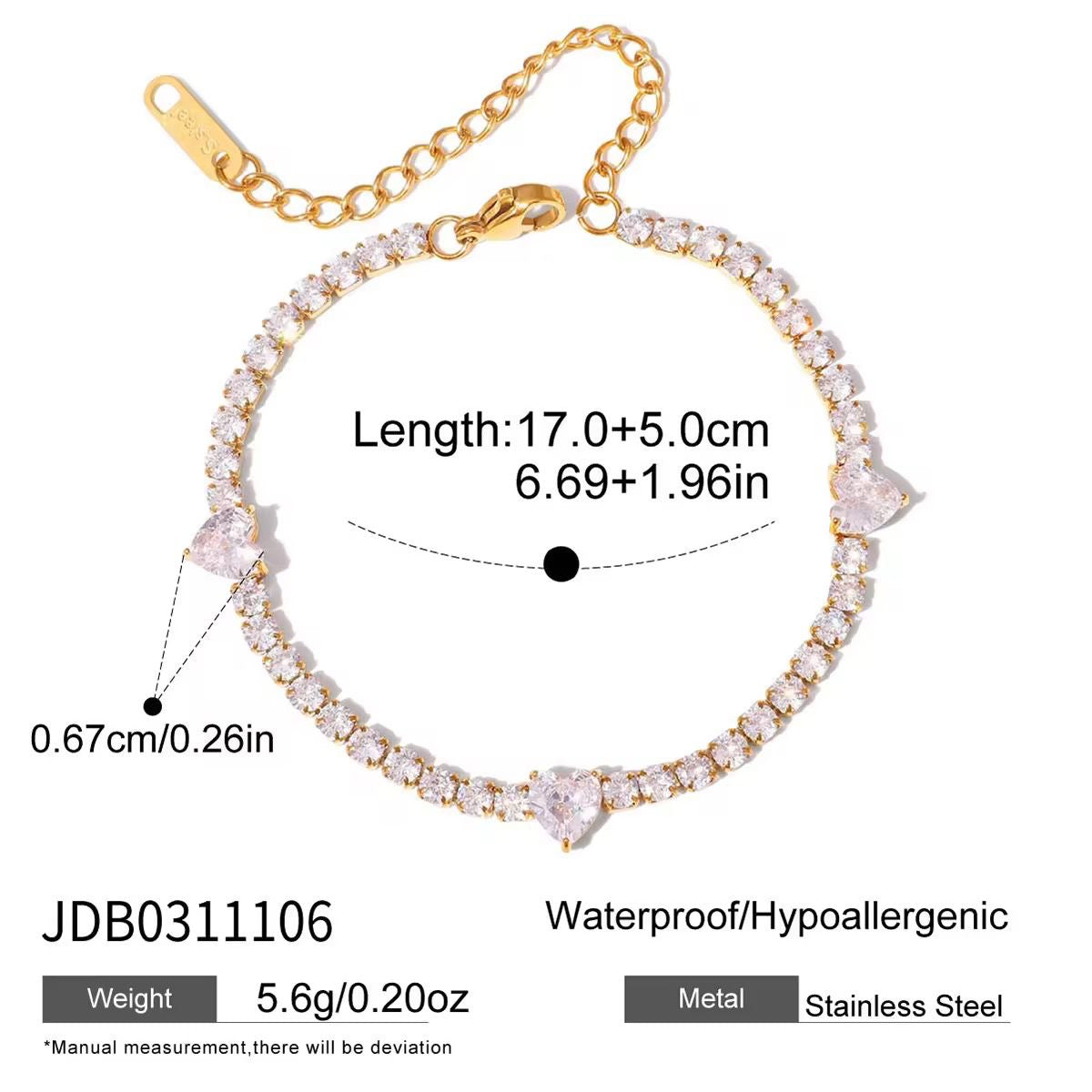 Heart Luxus Tennis Bracelet