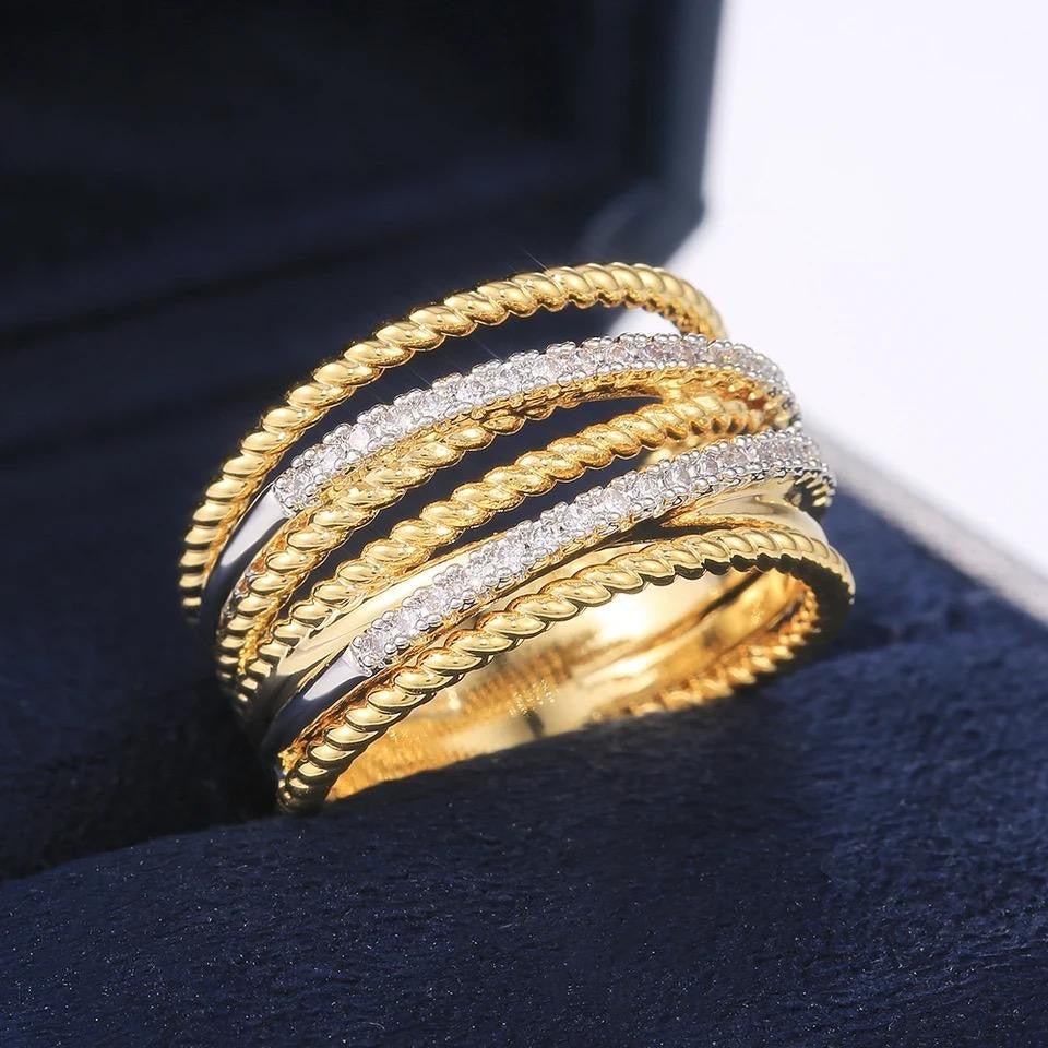 Twist Crossed Stack Ring