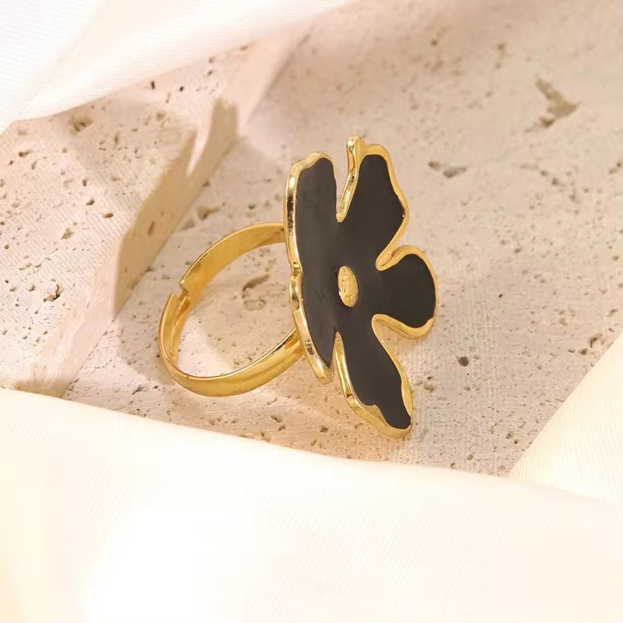 Hibiscus Ring -Black
