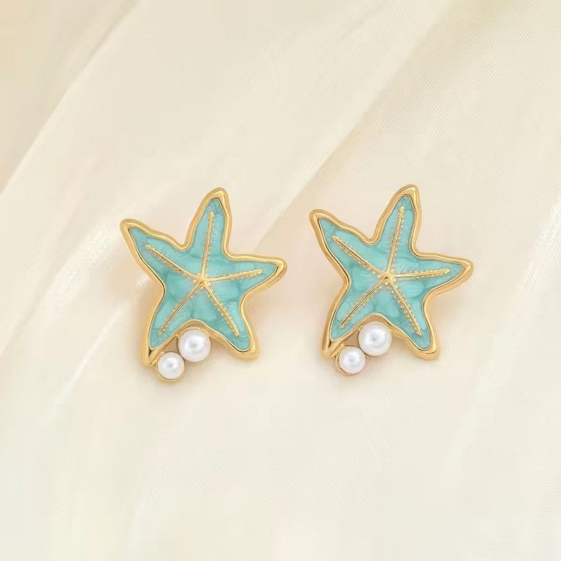 Ocean Star Studs -Turquoise