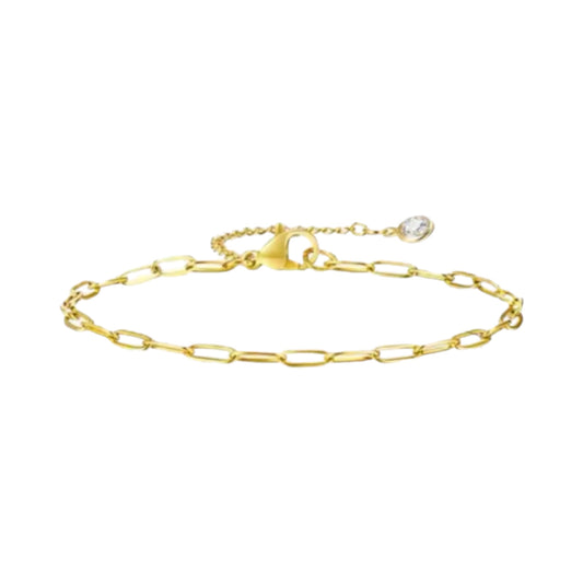 Eternity Paper Clip Anklet -18K