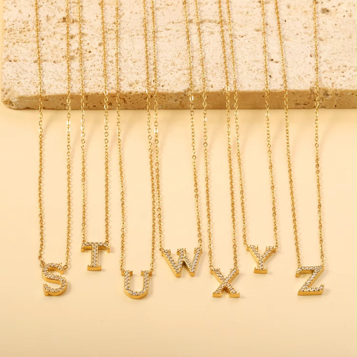 Letter LUXE Initial Necklace