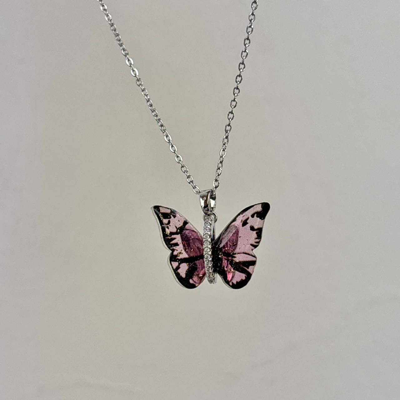 Iris Crystal Mariposa Necklace -Hint Of Purple