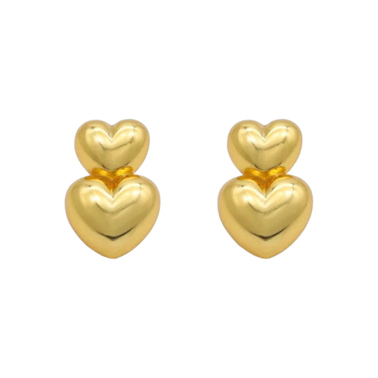 Irresistible Heart Drop Earrings -18K