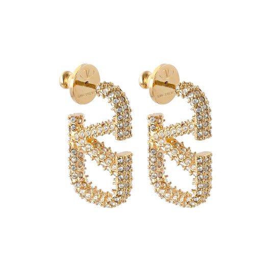 Valentino Swarovski Crystal Pave Hoops