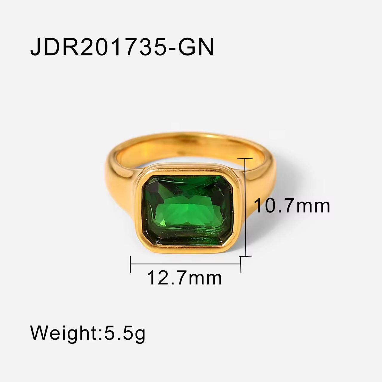 Emerald Signet Ring -Adjustable