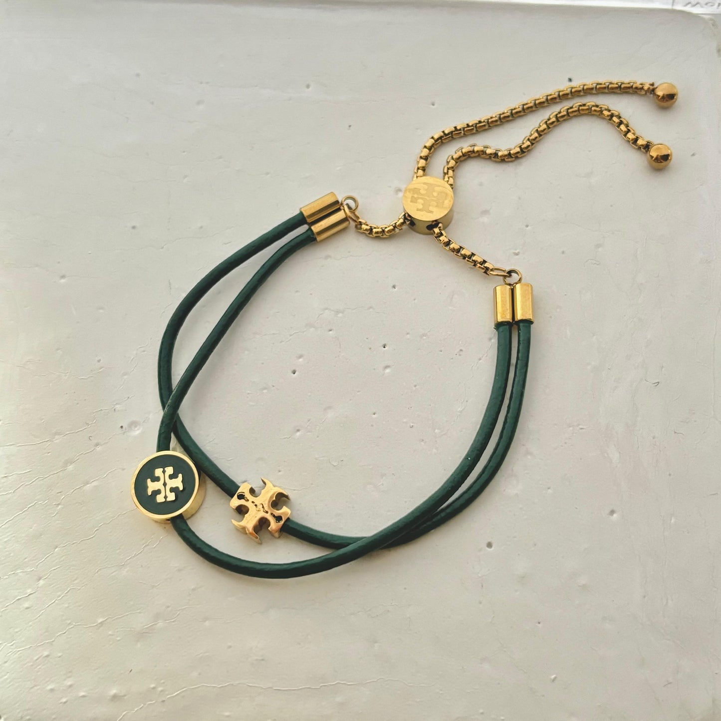 Layered Kira Tb Charm Bracelet -Emerald