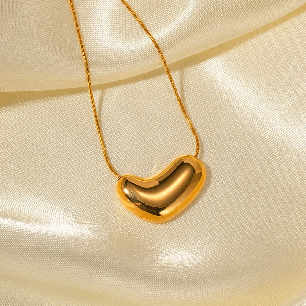 Puffy Heart Necklace -18K